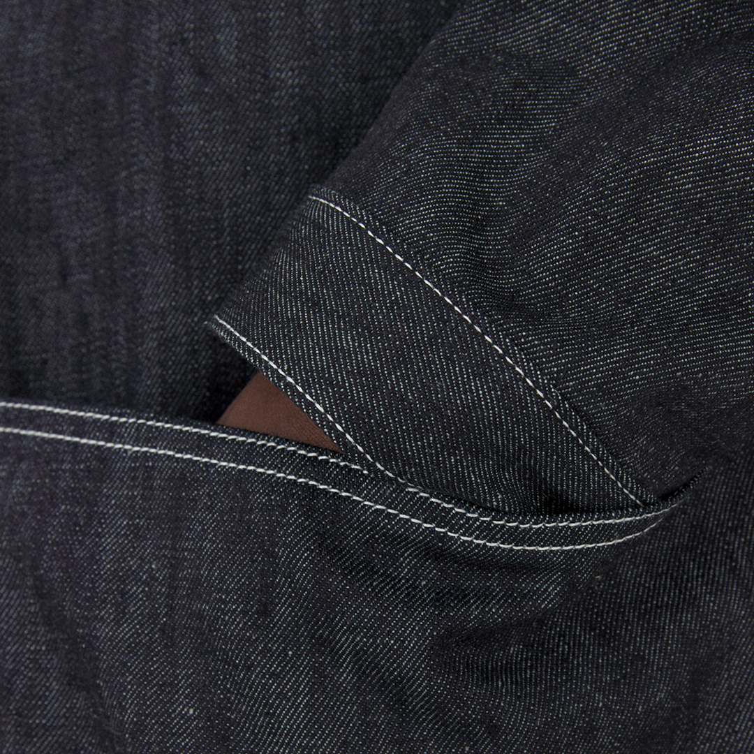 work jacket _ raw indigo w/ contrast