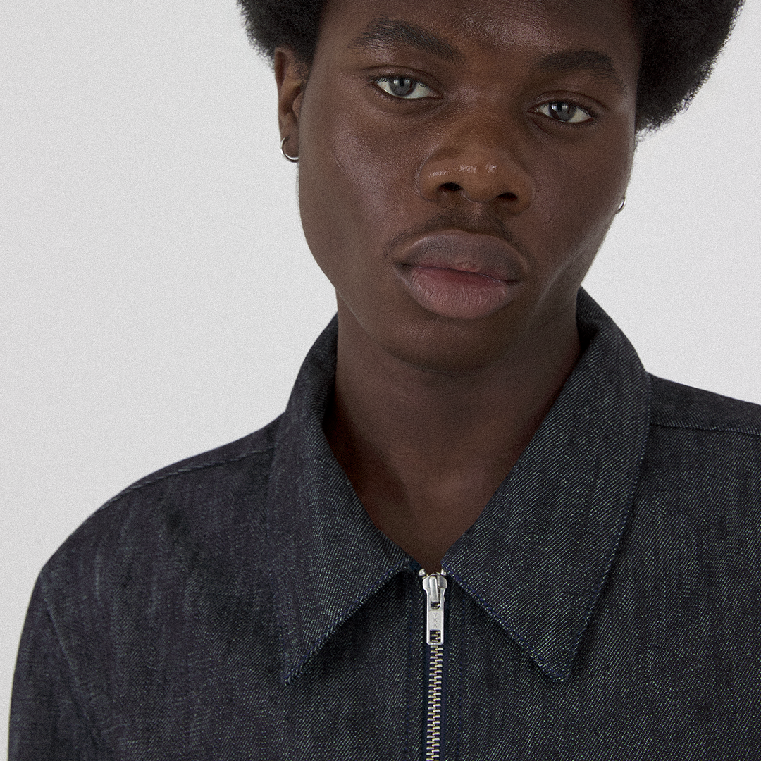 zipper overshirt _ raw indigo selvedge denim