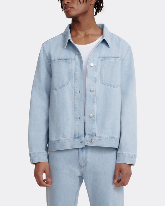 oversized jacket _ light wash denim