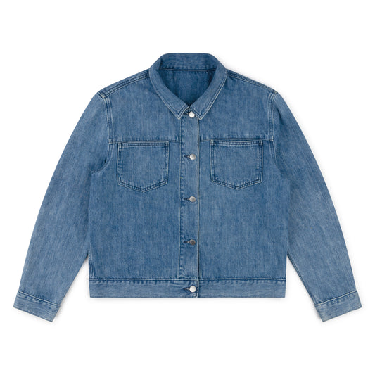 pocket jacket _ acid wash selvedge denim