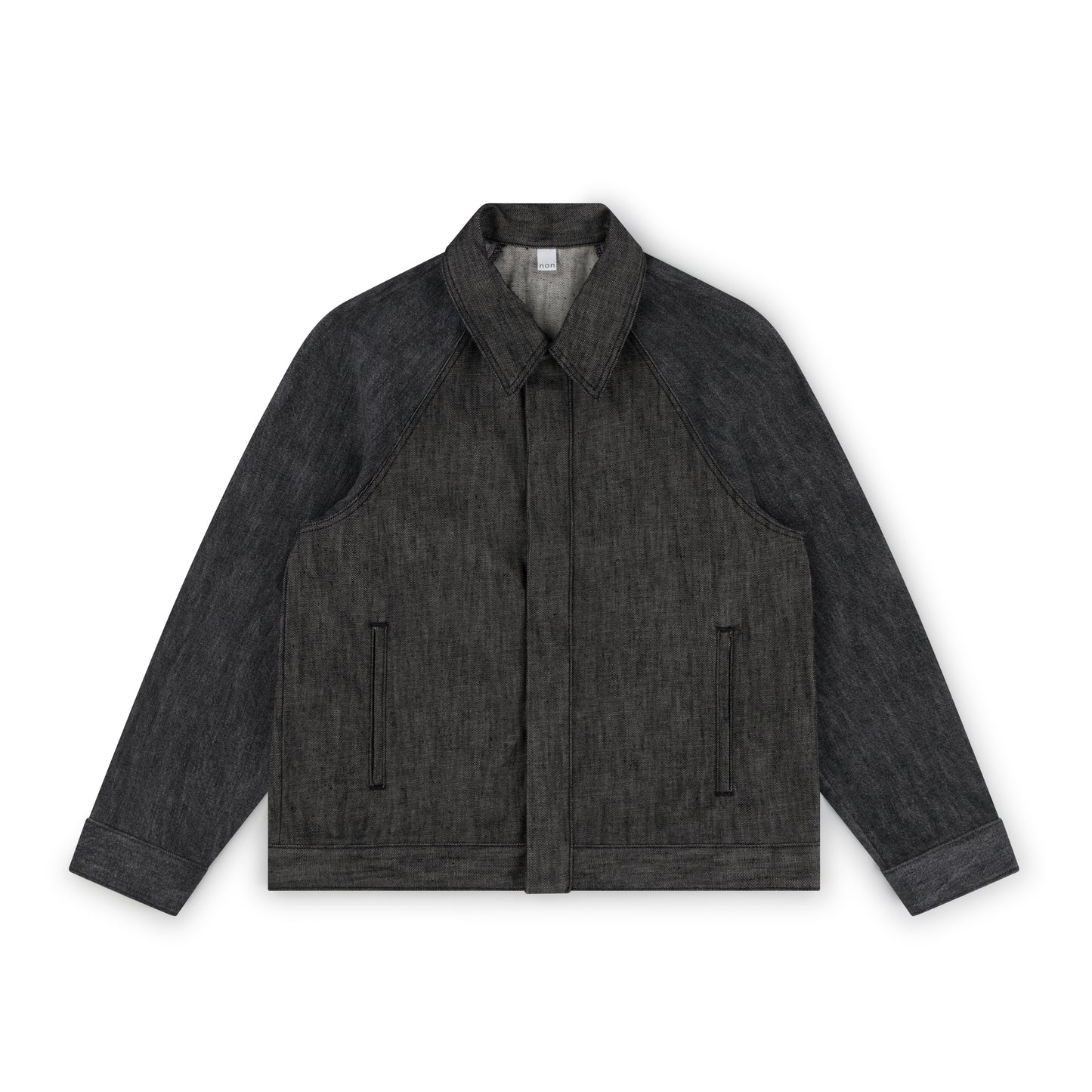 raglan jacket _ black/grey selvedge denim