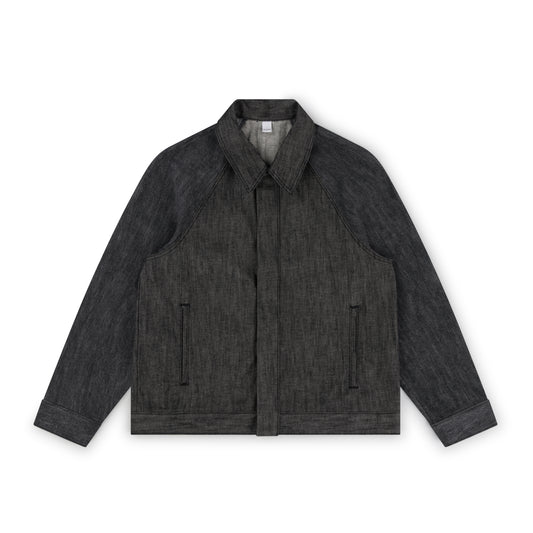 raglan jacket _ black/grey selvedge denim