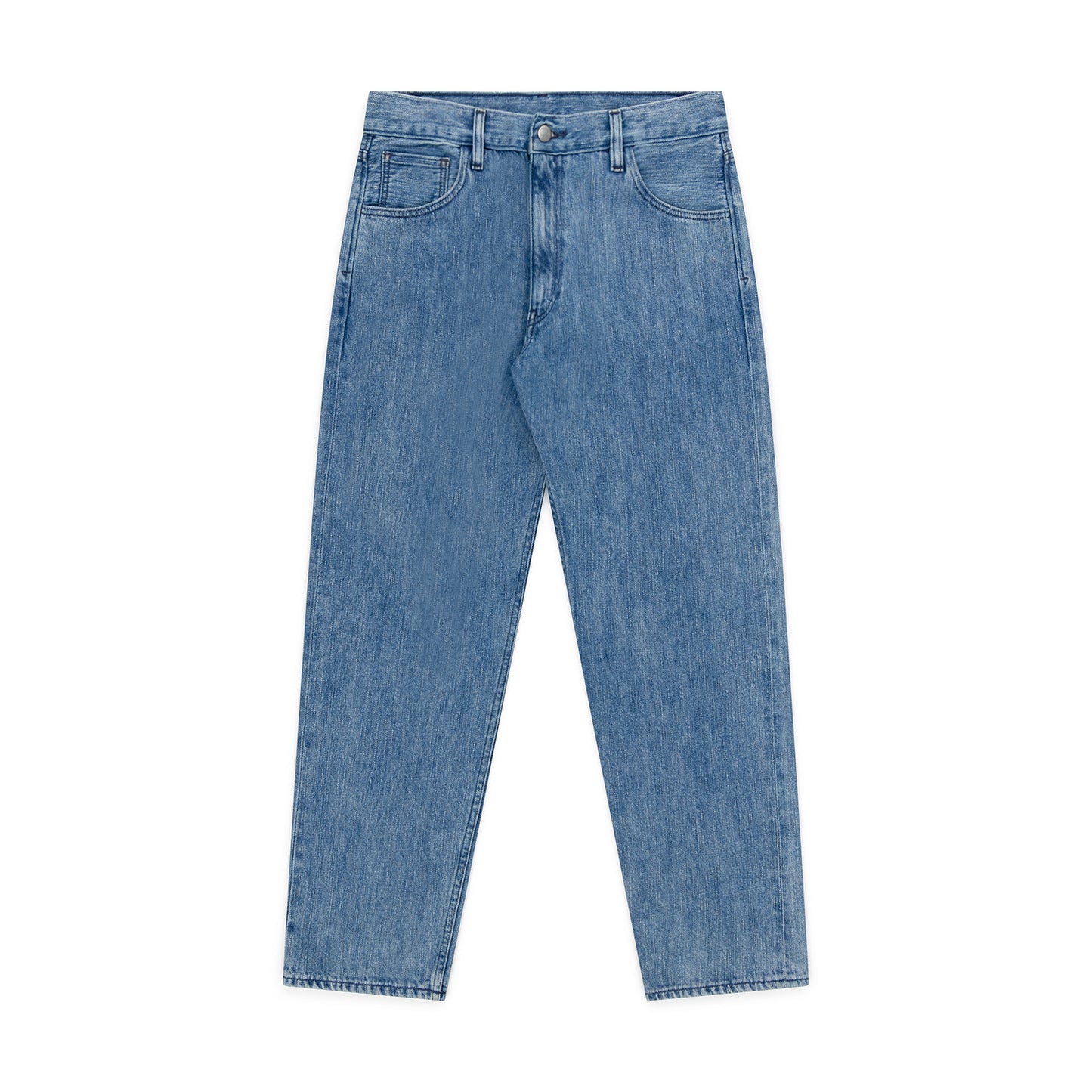 relaxed tapered jean _ acid wash selvedge denim