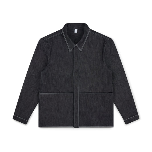 work jacket _ raw indigo w/ contrast