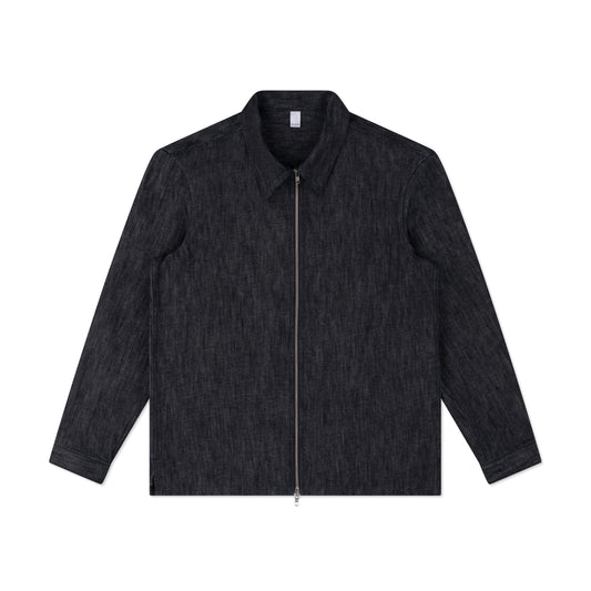 zipper overshirt _ raw indigo selvedge denim