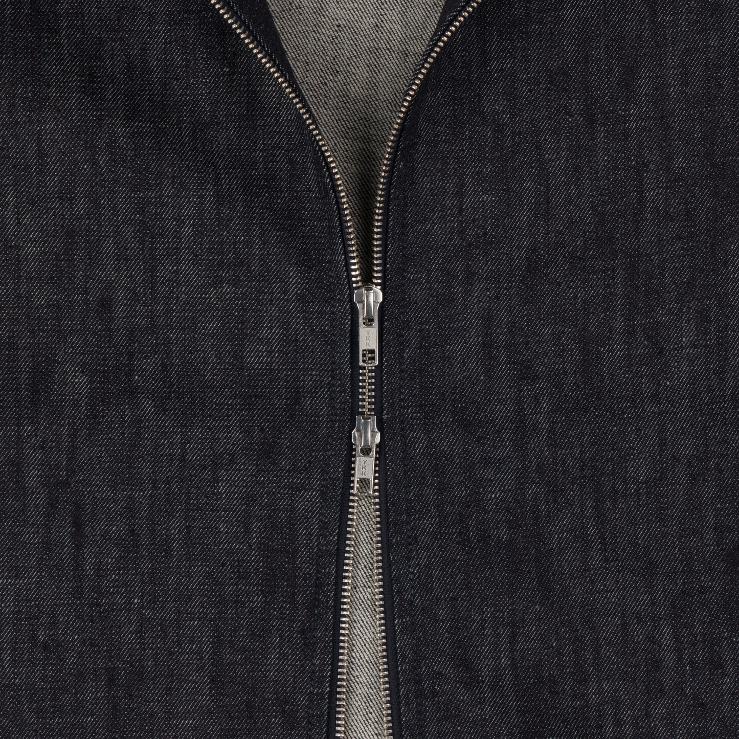 zipper overshirt _ raw indigo selvedge denim