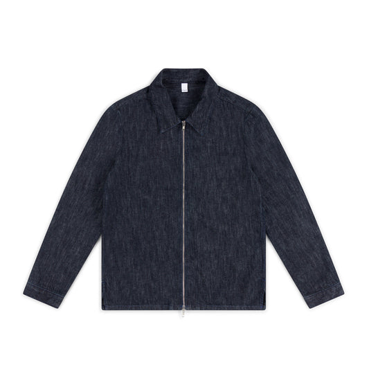 zipper overshirt _ rinsed indigo selvedge denim
