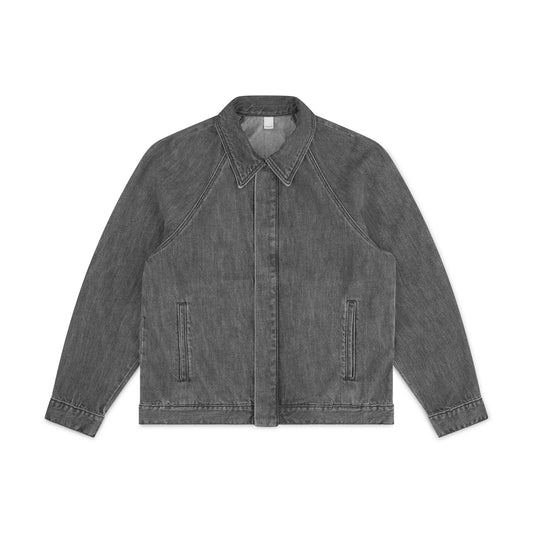raglan jacket _ washed grey selvedge denim