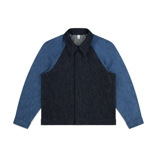 raglan jacket _ rinsed / washed indigo