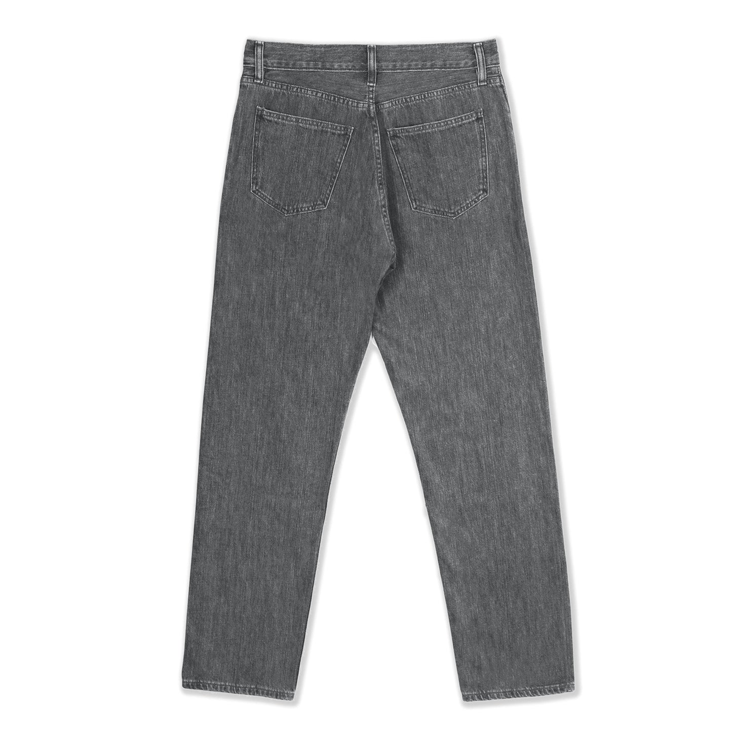 relaxed tapered jean _ washed grey selvedge denim