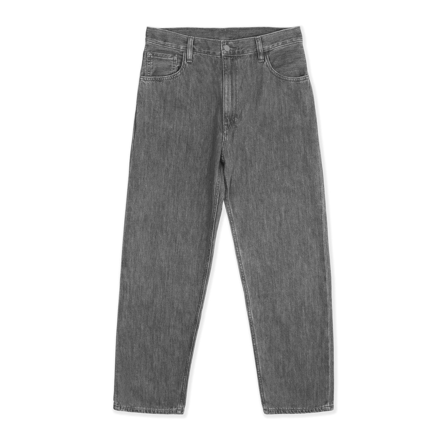 relaxed tapered jean _ washed grey selvedge denim