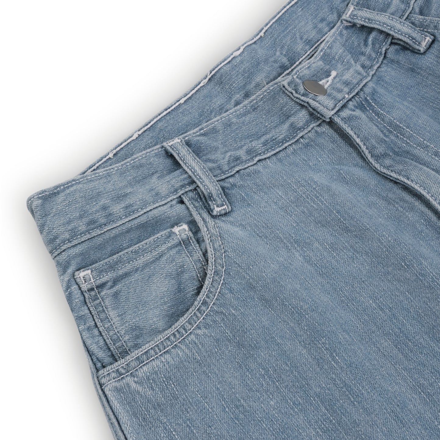 wide jean _ ozone wash selvedge denim