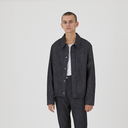 bomber jacket _ raw indigo selvedge denim