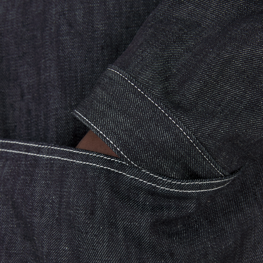 work jacket _ raw indigo selvedge denim w/ contrast