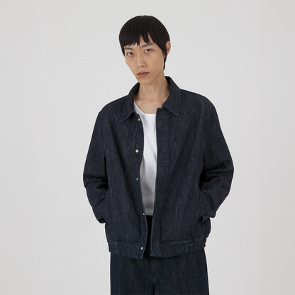 bomber jacket _ rinsed indigo selvedge denim