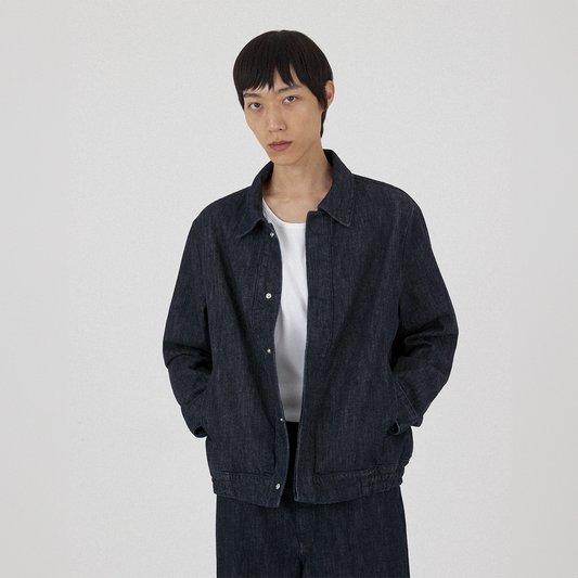 bomber jacket _ rinsed indigo selvedge denim