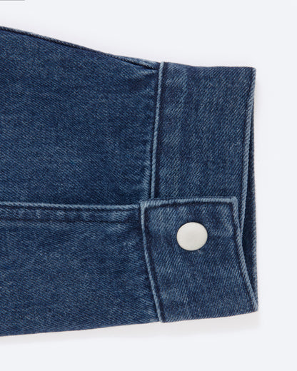 oversized jacket _ dark wash denim