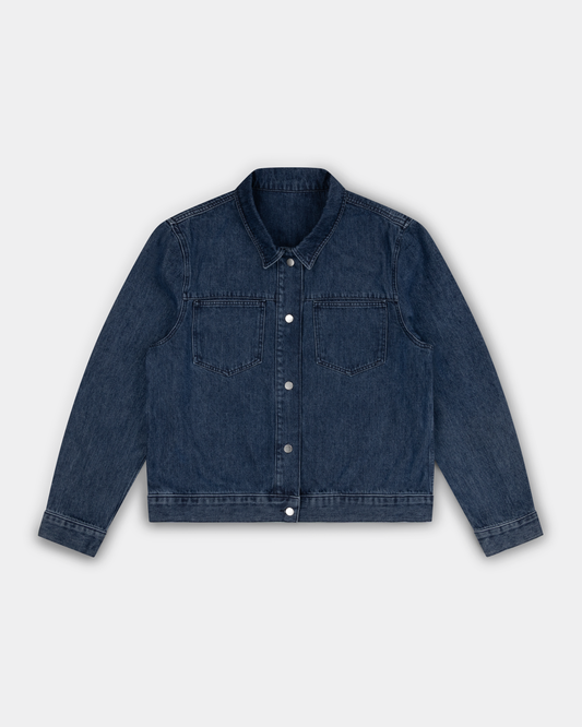 oversized jacket _ dark wash denim