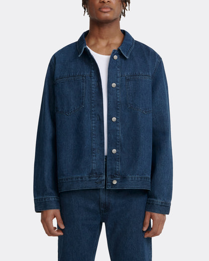 oversized jacket _ dark wash denim