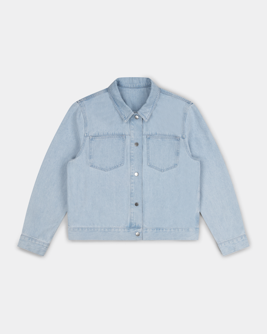 oversized jacket _ light wash denim