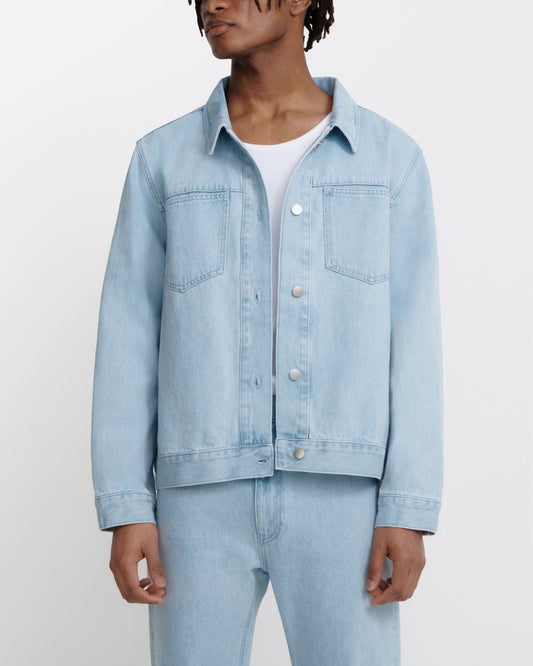 oversized jacket _ light wash denim