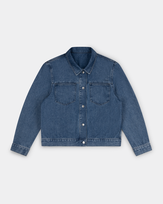 oversized jacket _ medium wash denim