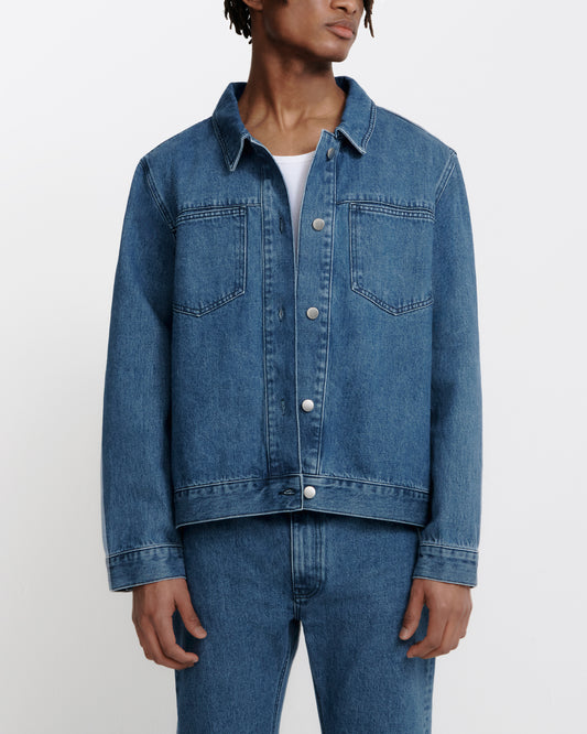oversized jacket _ medium wash denim