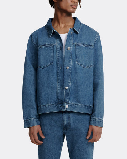 oversized jacket _ medium wash denim