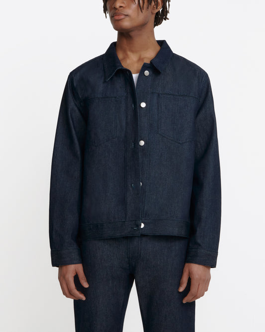 oversized jacket _ raw indigo denim