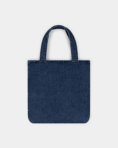 oversized tote bag _ dark wash