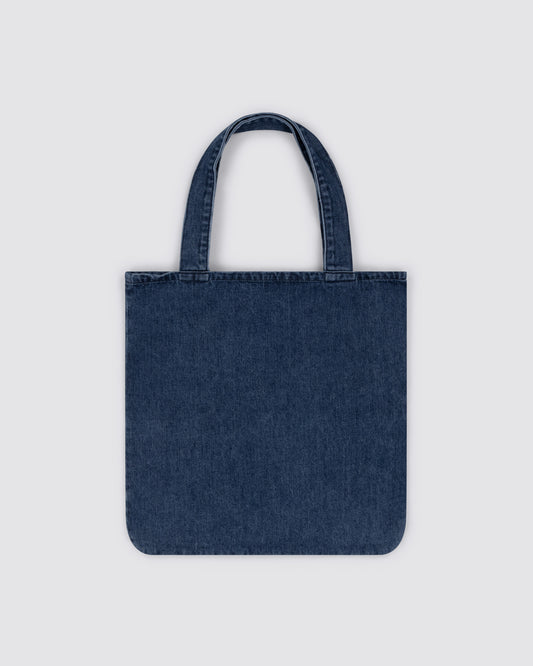 oversized tote bag _ dark wash