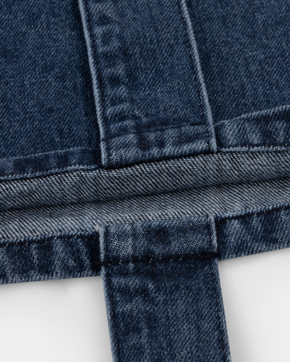 oversized tote bag _ dark wash