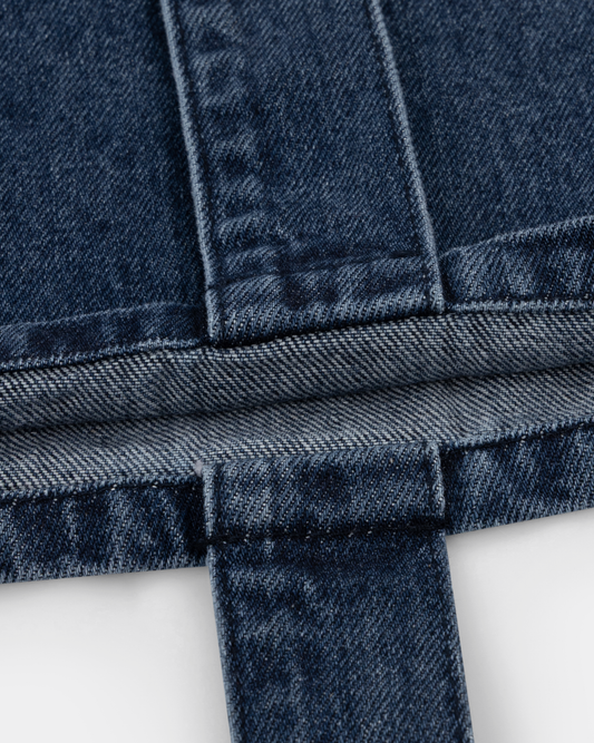 oversized tote bag _ dark wash