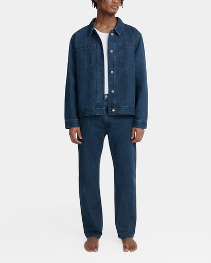 oversized jacket _ dark wash denim