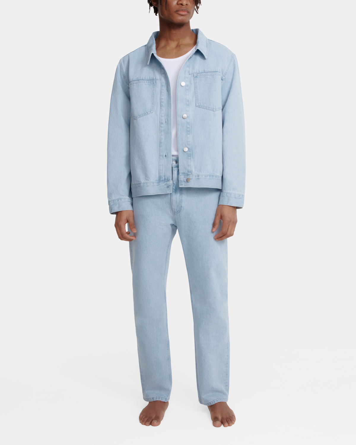Oversized Denim Jacket in Light Wash Denim – non