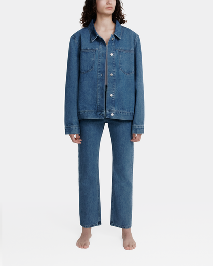 oversized jacket _ medium wash denim