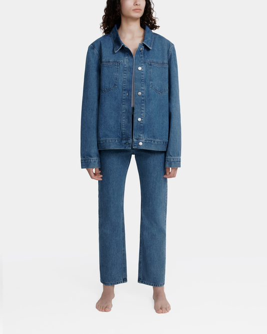 oversized jacket _ medium wash denim