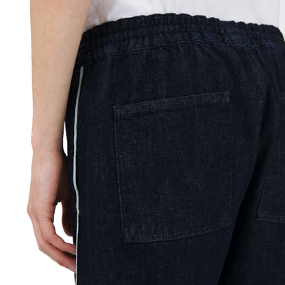 selvedge stripe track pants _ rinsed indigo