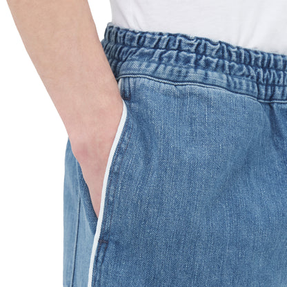 selvedge stripe track pants _ stone wash