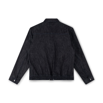 bomber jacket _ raw indigo selvedge denim