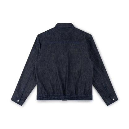 bomber jacket _ rinsed indigo selvedge denim