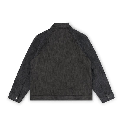 raglan jacket _ raw black/grey selvedge denim