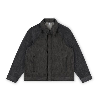raglan jacket _ raw black/grey selvedge denim