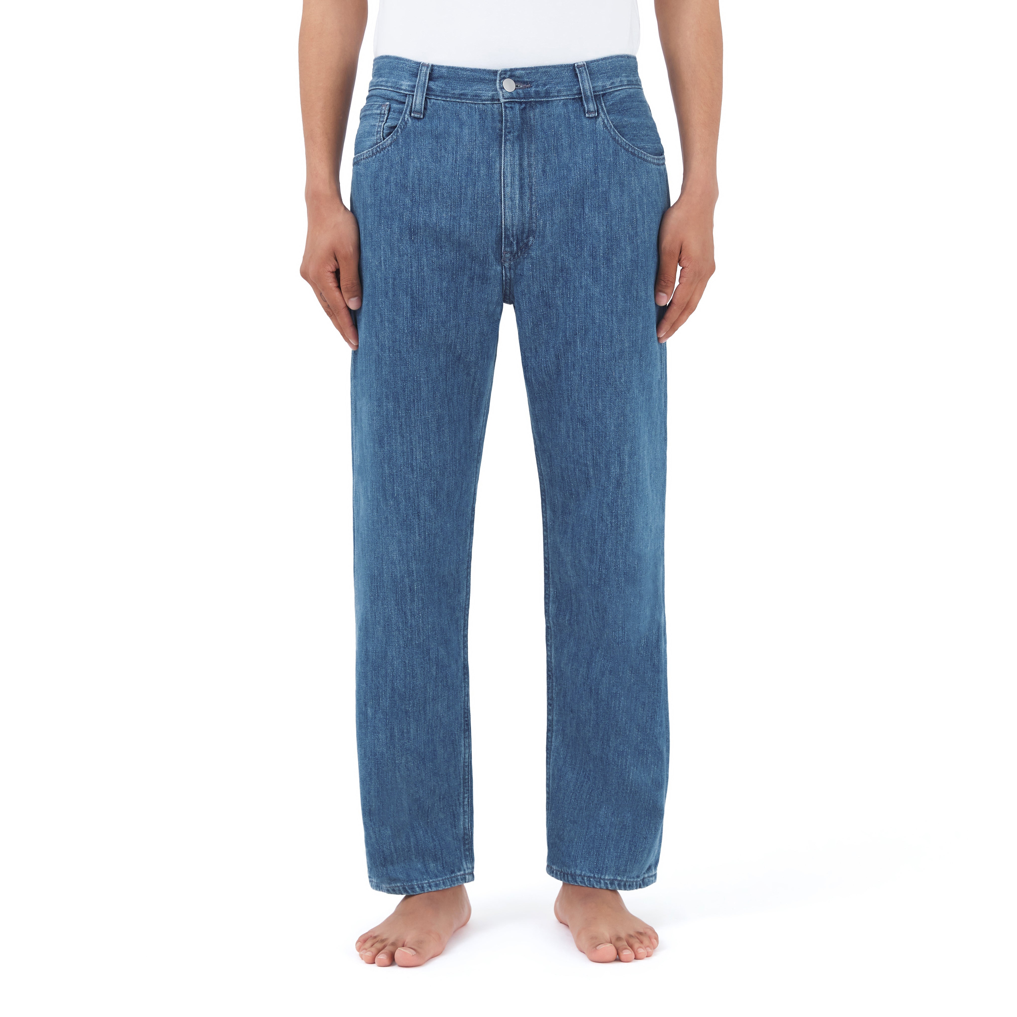 Relaxed Fit Organic Jean in Eco Stone Wash Selvedge Denim