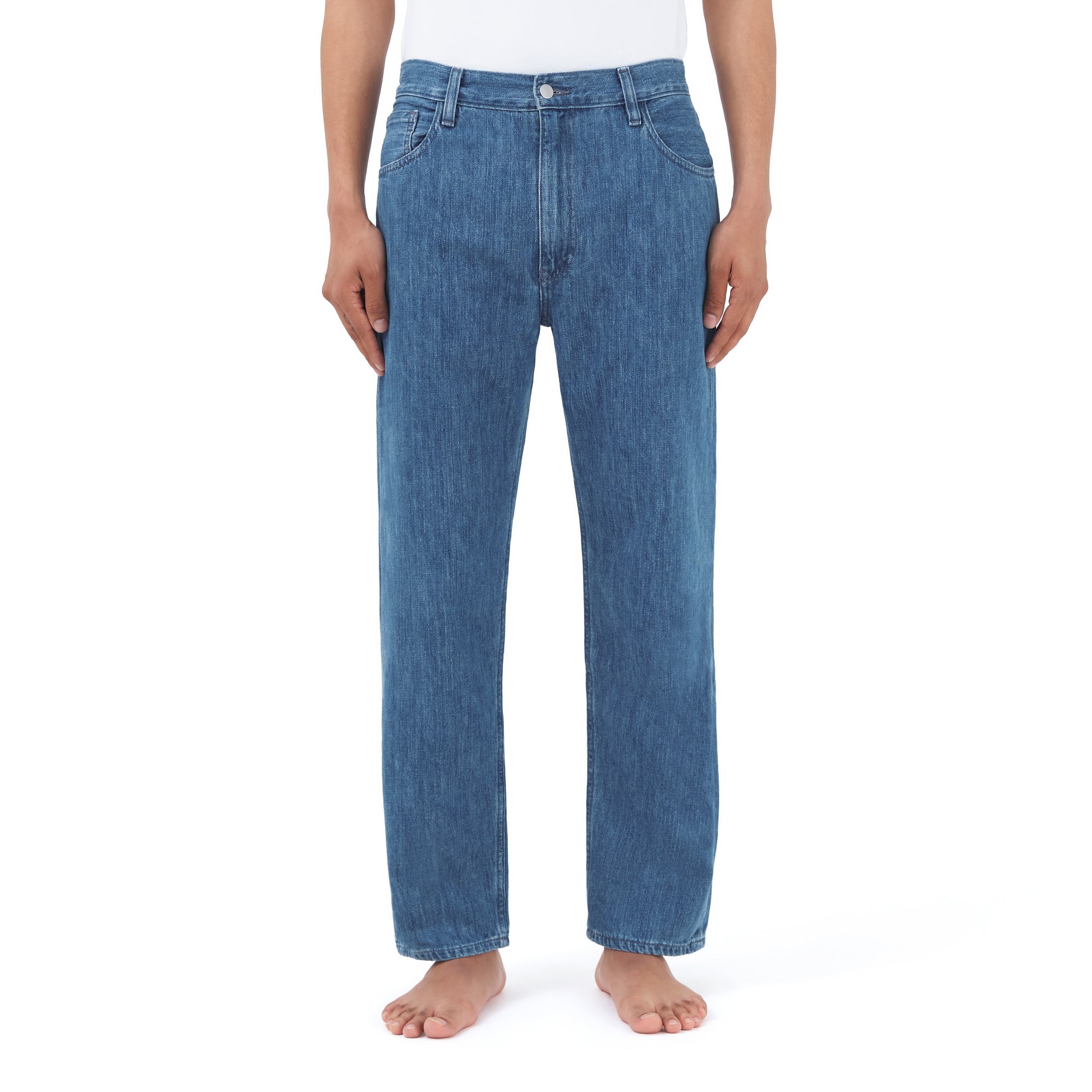 Relaxed Fit Organic Jean in Eco Stone Wash Selvedge Denim – non