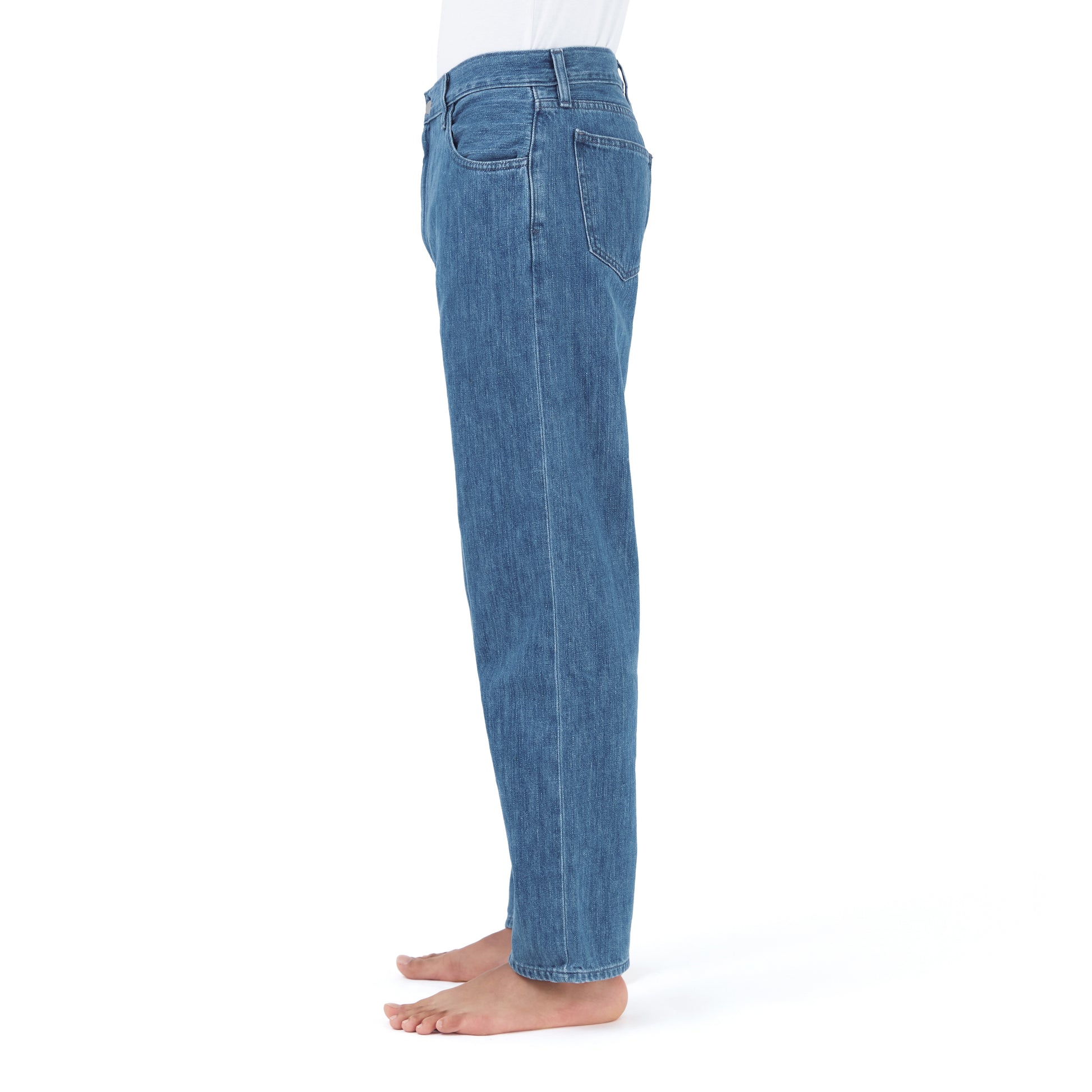 Relaxed Fit Organic Jean in Eco Stone Wash Selvedge Denim – non