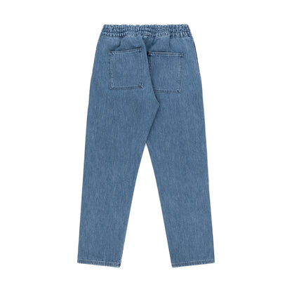 selvedge stripe track pants _ stone wash