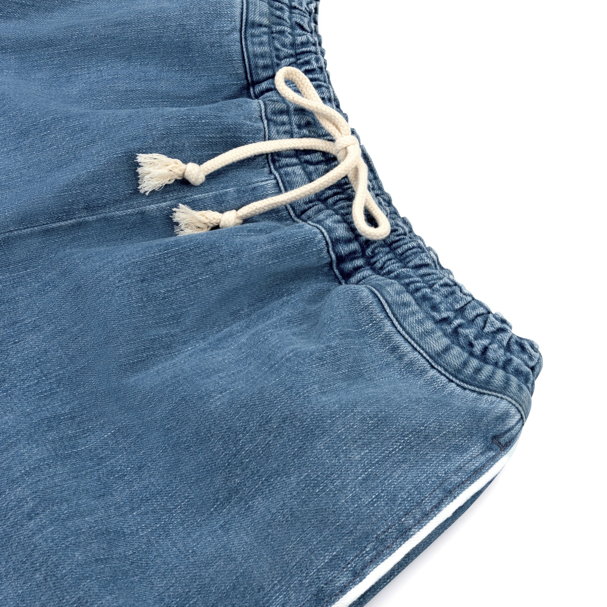 Selvedge Denim Track Pants in Eco Stone Wash – non