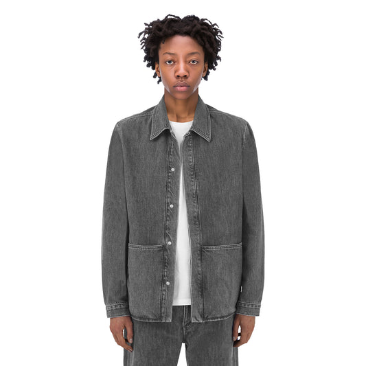 work jacket _ washed grey selvedge denim