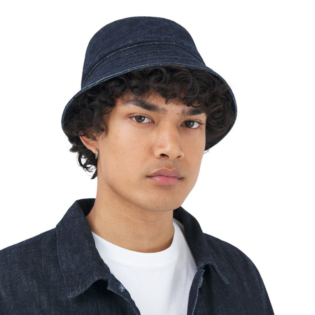 Selvedge Denim Bucket Hat in Rinsed Indigo